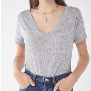 Urban Outfitters Gray Mom V-Neck